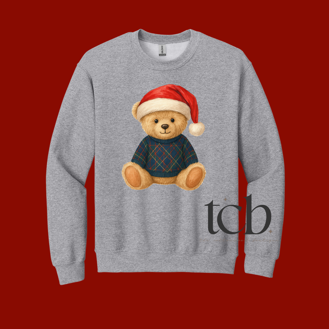 Blue Plaid Christmas Bear